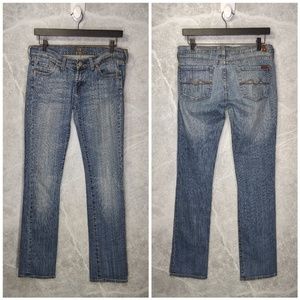 7FAM Low Rise Boot Cut Jeans